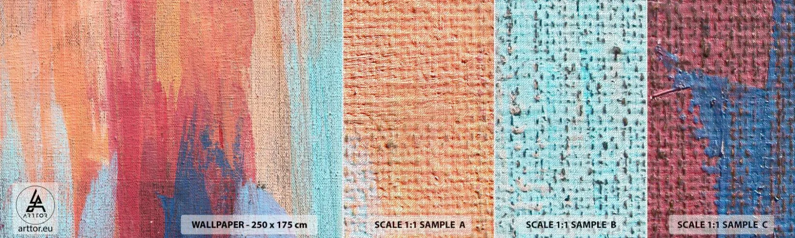 Prøve Fototapet Premium Canvas - Lad en regnbue flyde - Abstraktion, Stykke, Maleri - 100x30 cm