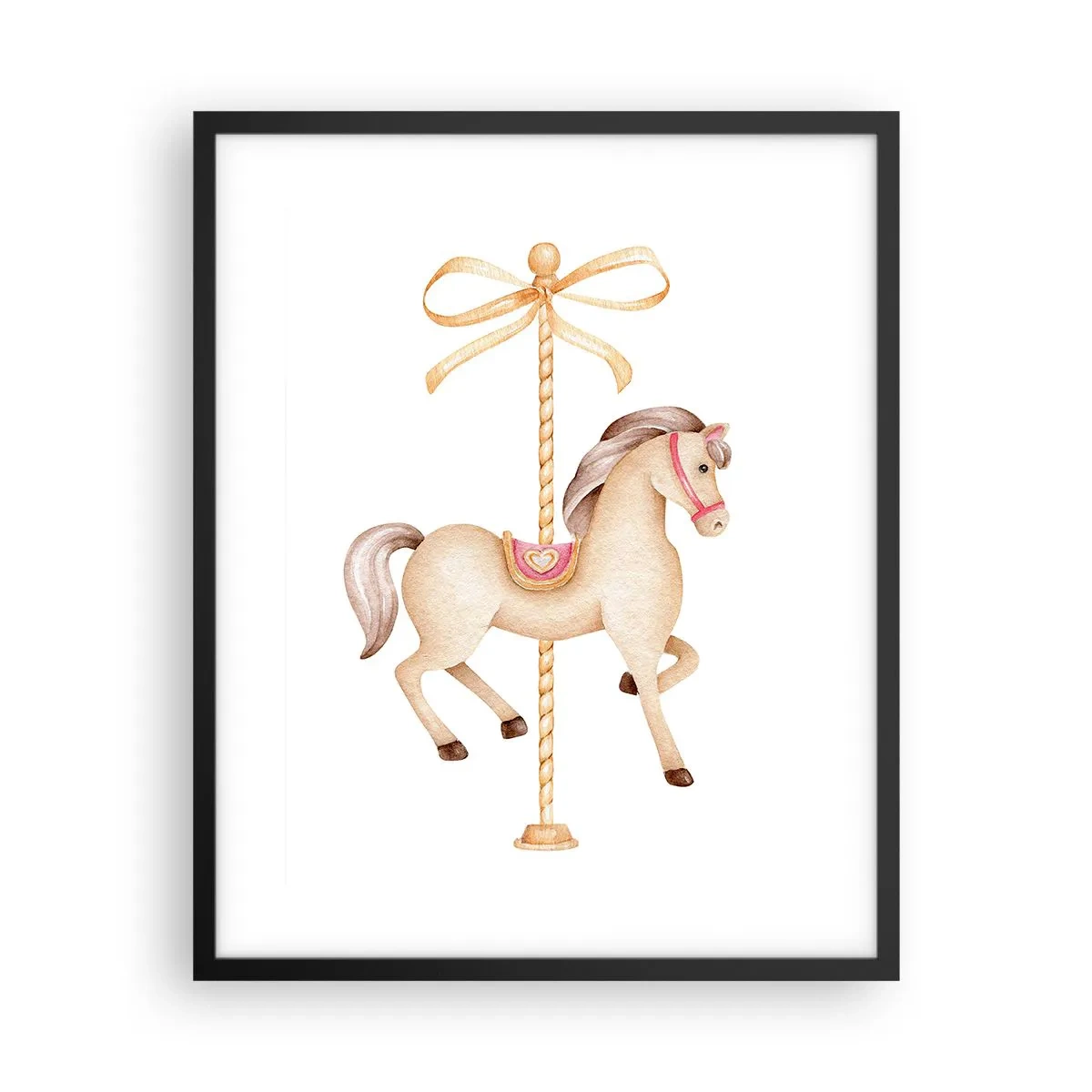 Plakat i sort ramme - Med et yndefuldt trav - 40x50 cm