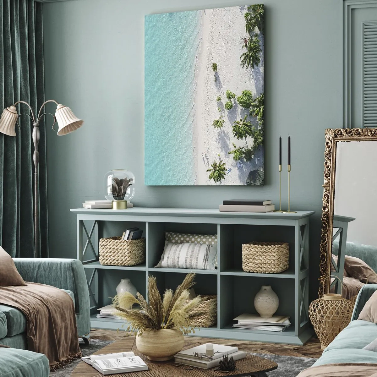 Lærredstryk - Billede på lærred - Ferie i paradis - 65x120 cm