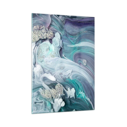 Billede på glas - Strømme af blå - 50x70 cm