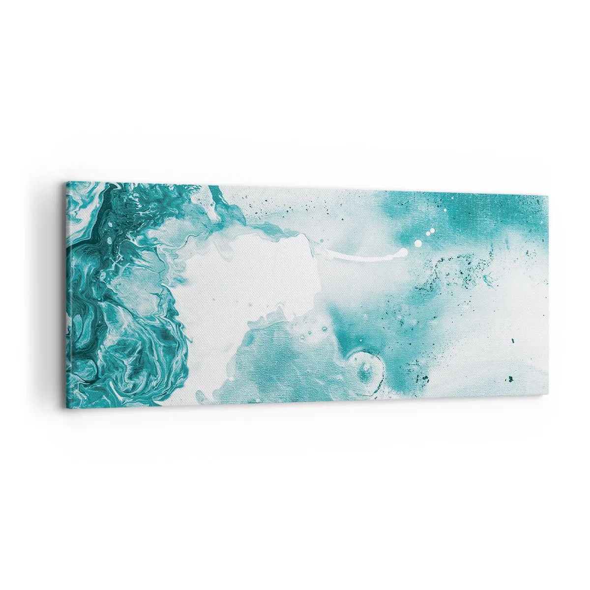Lærredstryk - Billede på lærred - Blå oversvømmelsesflader - 100x40 cm