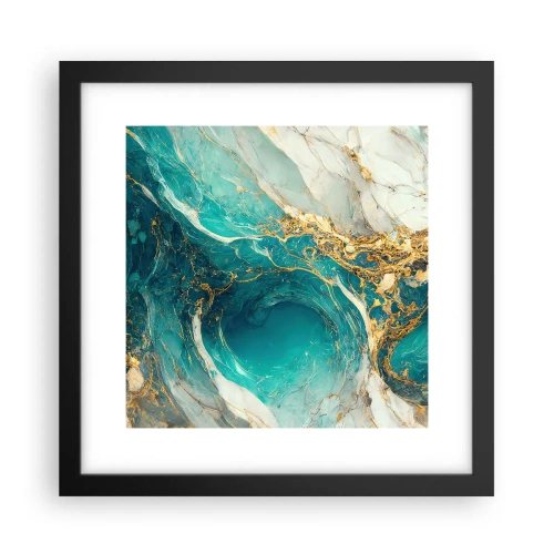 Plakat i sort ramme - Komposition med årer af guld - 30x30 cm