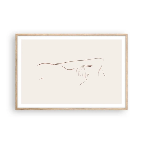 Plakat i ramme af lyst egetræ - Begærets form - 91x61 cm