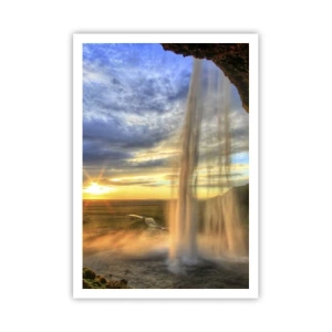 Plakat - Verden bag sløret af dråber - 70x100 cm