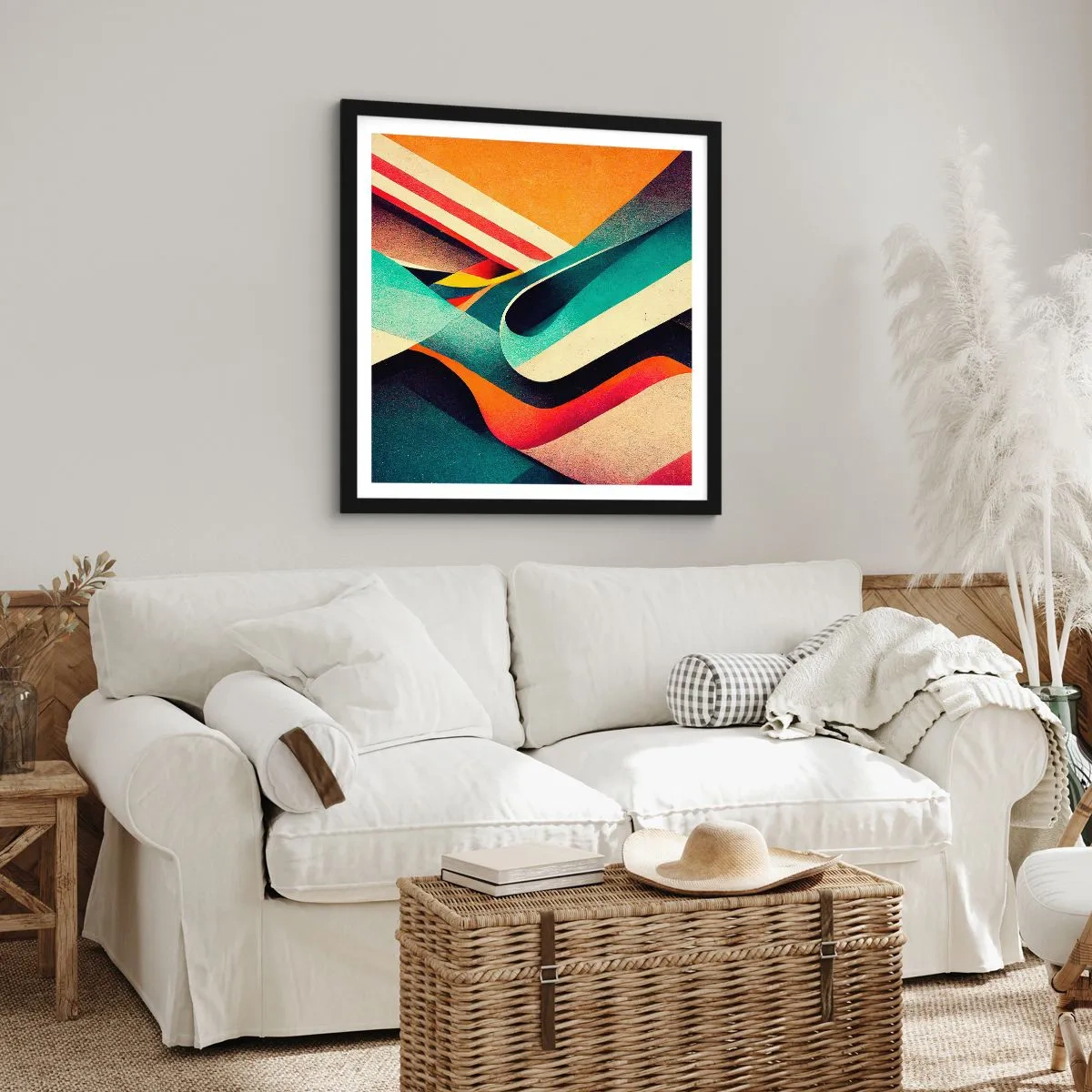 Plakat i sort ramme - Intens komposition - 40x40 cm