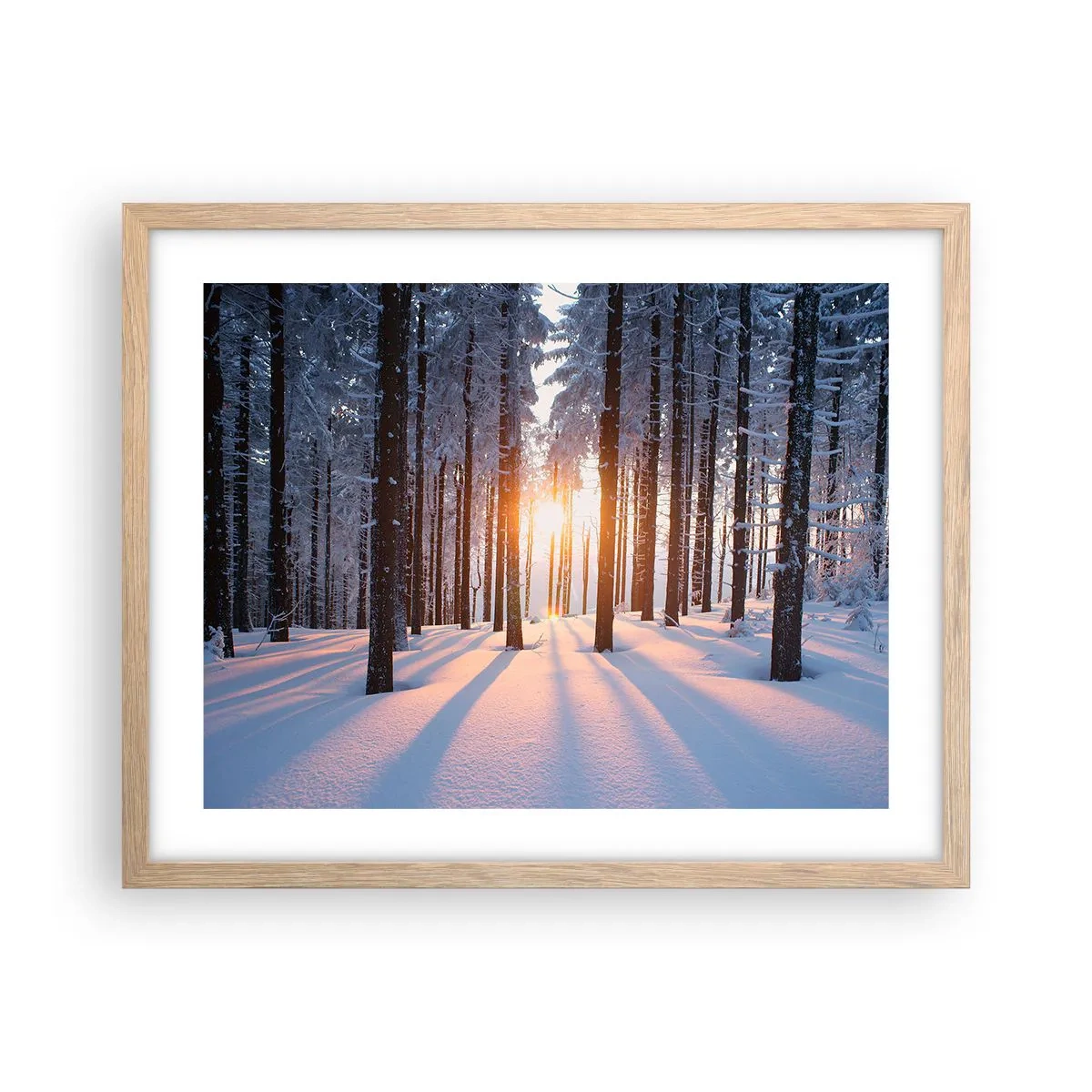 Plakat i ramme af lyst egetræ - Klart i sort og hvidt - 50x40 cm