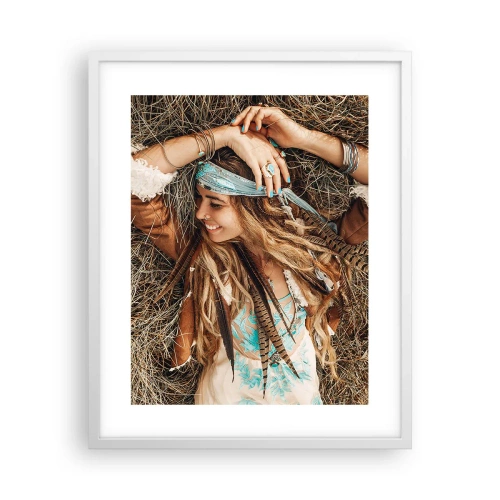 Plakat i hvid ramme - På vej til kærlighedens sommer - 40x50 cm