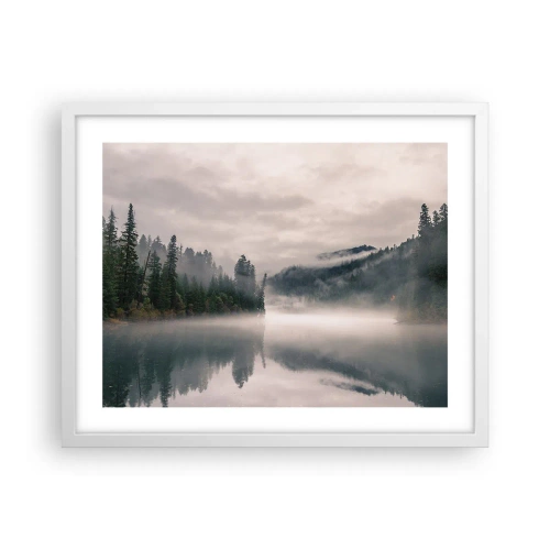 Plakat i hvid ramme - I drømmen, i tågen - 50x40 cm