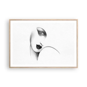 Plakat i ramme af lyst egetræ - I Lempickas stil - 100x70 cm