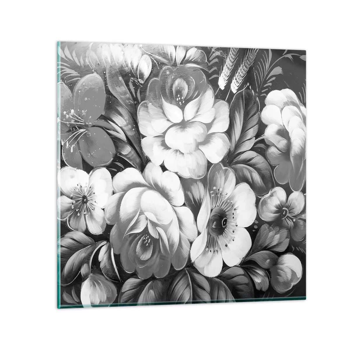 Billede på glas - Smuk selv i grå farve - 50x50 cm