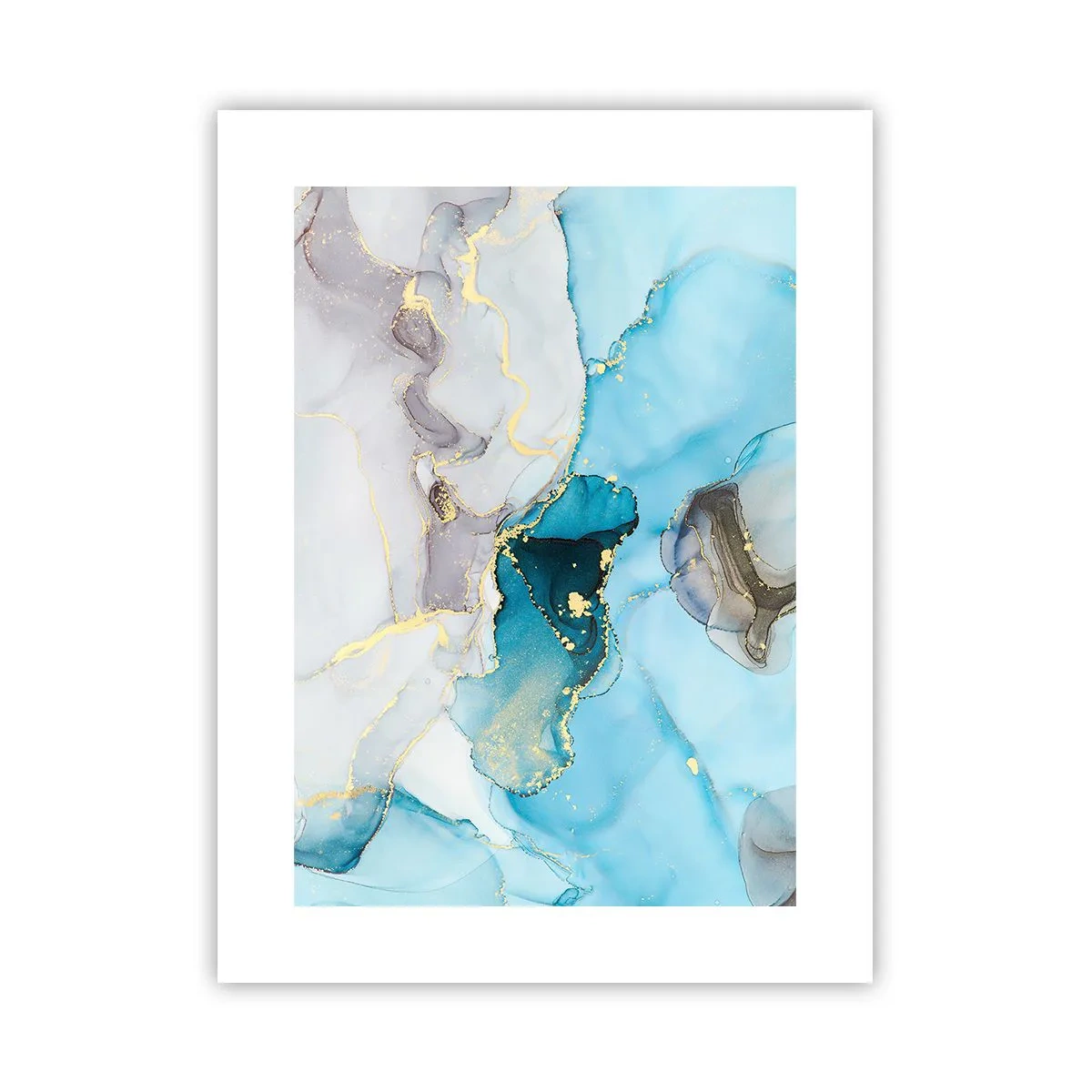 Plakat - En undersøgelse af mødet mellem grå og turkis - 30x40 cm