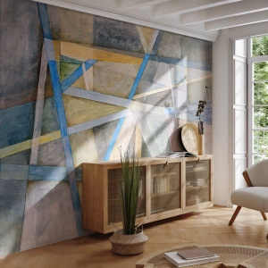 Fototapet Premium Canvas - Lige eller skråt? - Abstraktion, Stykke, Moderne mønster - 450x315 cm