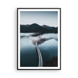 Plakat i sort ramme - Over vand så glat som et spejl - 70x100 cm