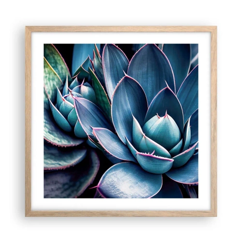 Plakat i ramme af lyst egetræ - Vital kraft - 50x50 cm