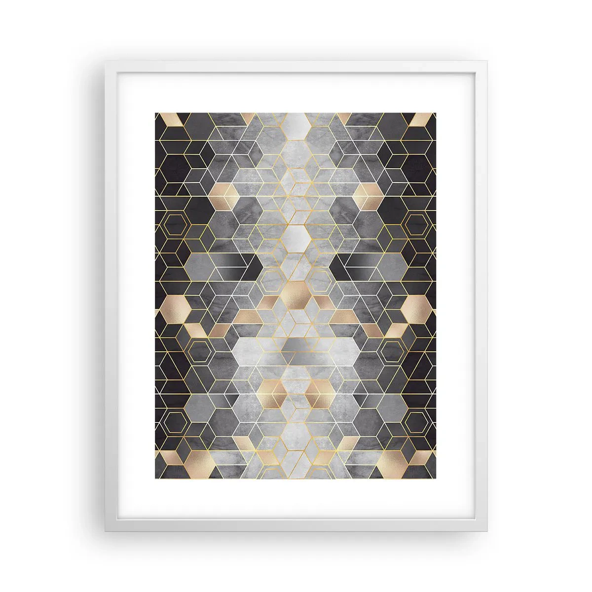 Plakat i hvid ramme - Sammensætning af diamanter - 40x50 cm