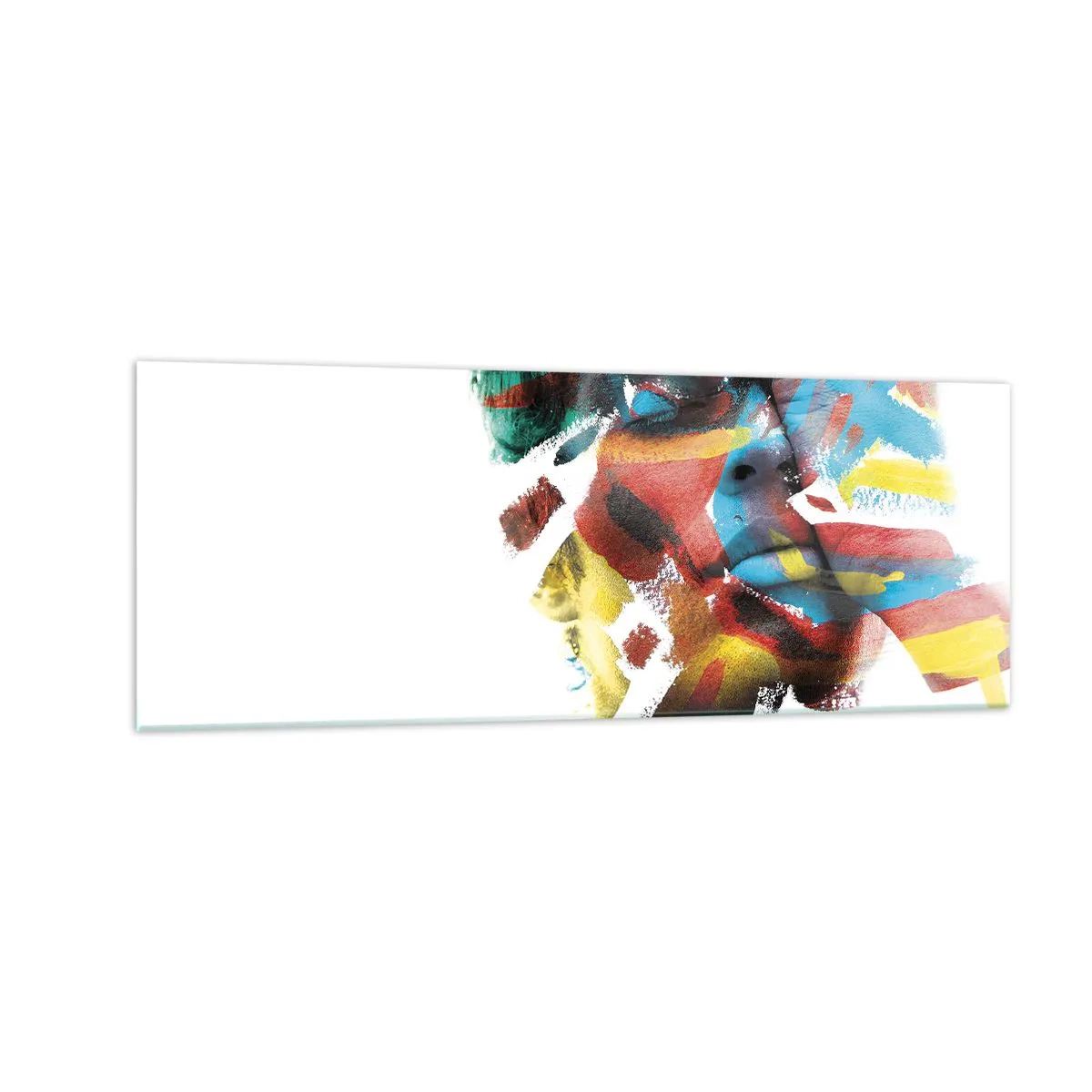 Billede på glas - Farverig personlighed - 140x50 cm