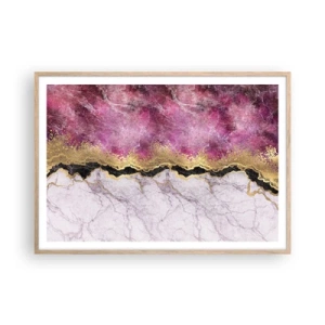 Plakat i ramme af lyst egetræ - På grænsen - 100x70 cm