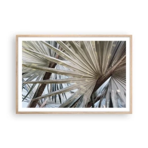 Plakat i ramme af lyst egetræ - Ventilatorer i troperne - 91x61 cm