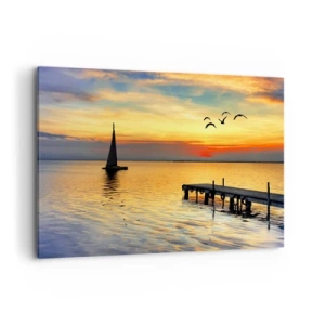 Lærredstryk - Billede på lærred - Returnering om aftenen - 120x80 cm