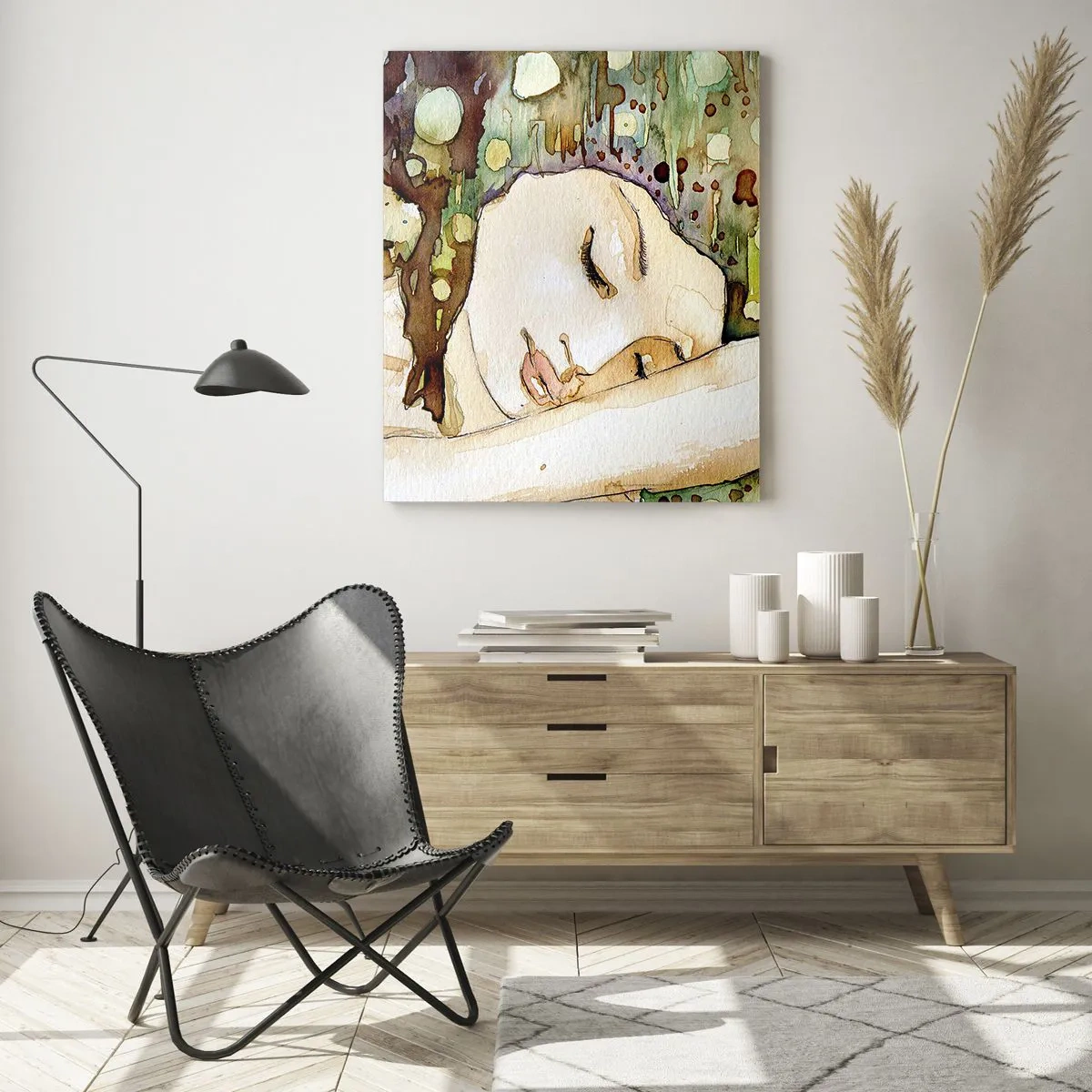 Billede på glas - Smaragd-violet drøm - 70x100 cm