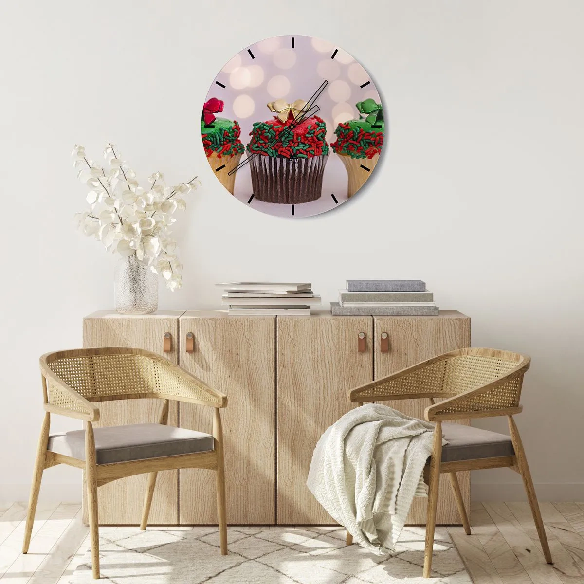 Vægur, Uret - Slik i buen - 40x40 cm