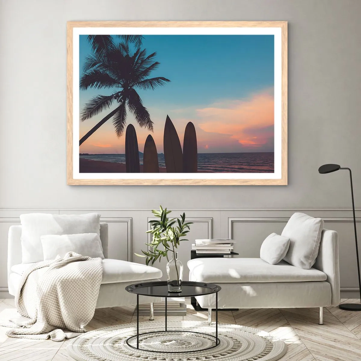 Plakat i ramme af lyst egetræ - I morgen bliver også sjovt - 40x30 cm