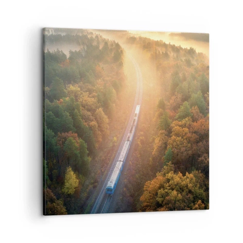 Lærredstryk - Billede på lærred - Efterårsrejse - 50x50 cm