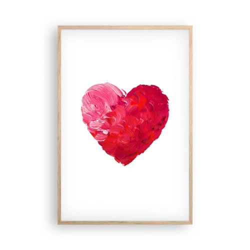 Plakat i ramme af lyst egetræ - All you need is love - 61x91 cm