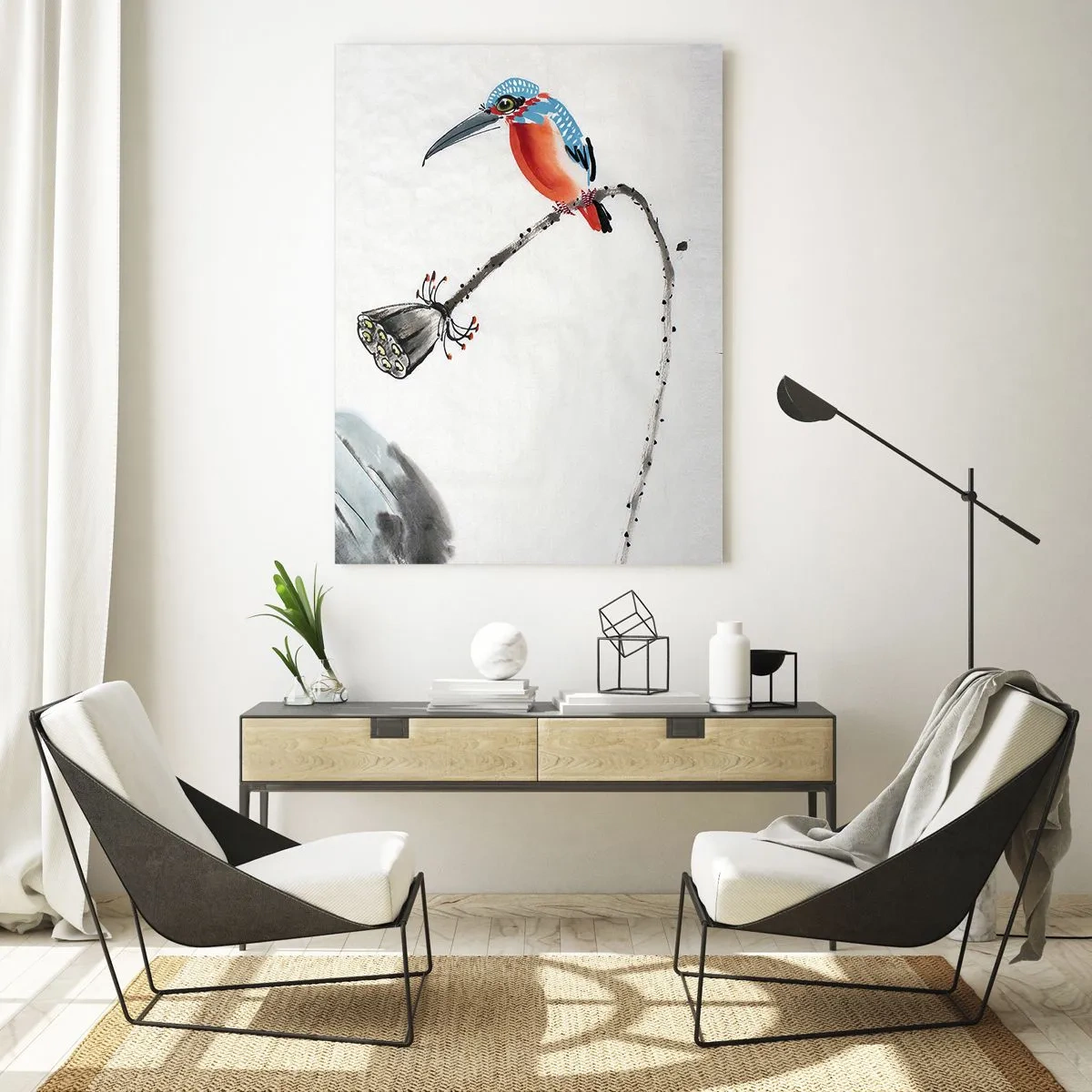 Billede på glas - Engenes liv - 50x70 cm