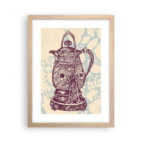 Plakat i ramme af lyst egetræ - Skønheden i hverdagslivet - 30x40 cm