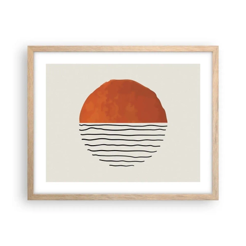 Plakat i ramme af lyst egetræ - I en japansk atmosfære - 50x40 cm