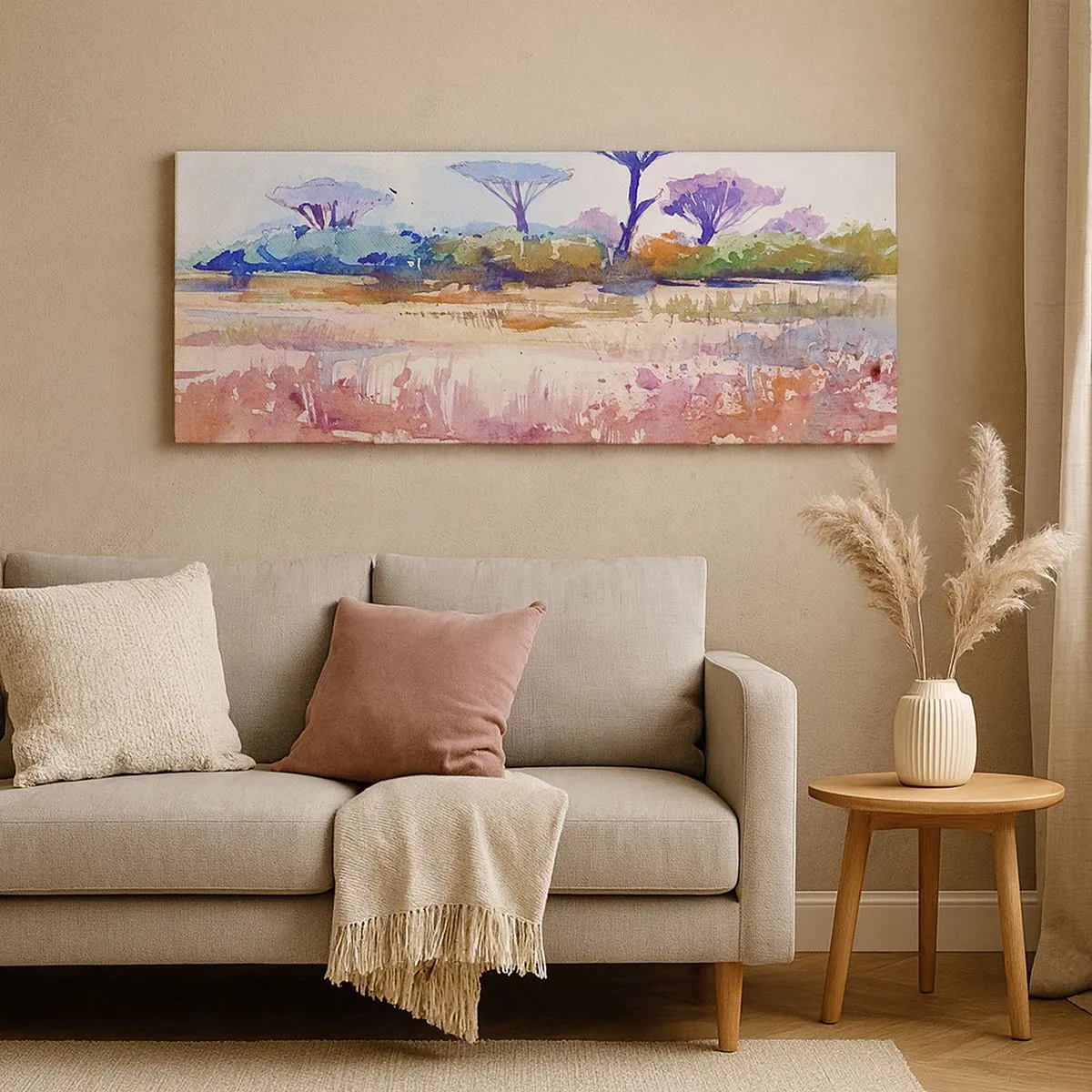 Lærredstryk - Billede på lærred - Savannens farver - 100x40 cm