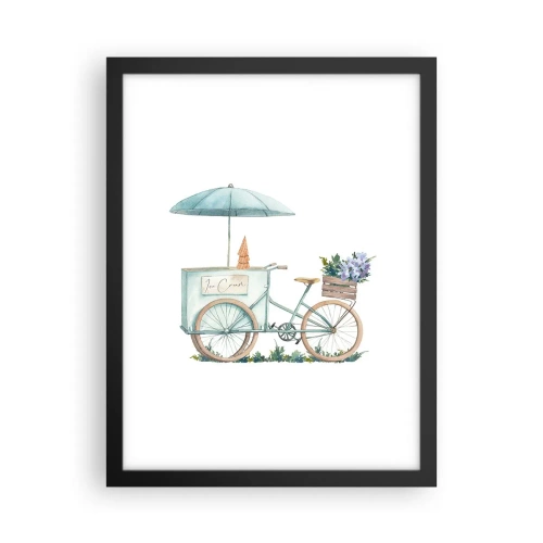 Plakat i sort ramme - Sødt minde om sommeren - 30x40 cm