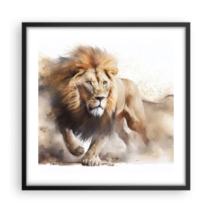 Plakat i sort ramme - Kongen er taget af sted - 50x50 cm