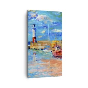 Lærredstryk - Billede på lærred - Eftermiddag i regnbuebugten - 45x80 cm