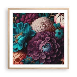 Plakat i ramme af lyst egetræ - Natur i overflod - 60x60 cm