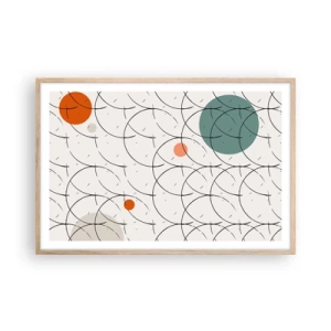 Plakat i ramme af lyst egetræ - I popkunstens ånd - 91x61 cm