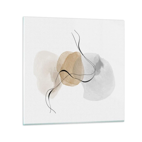 Billede på glas - Perler i luften - 30x30 cm