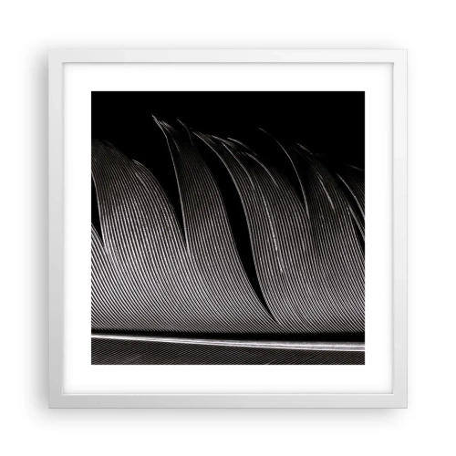 Plakat i hvid ramme - Fjer - en vidunderlig konstruktion - 40x40 cm