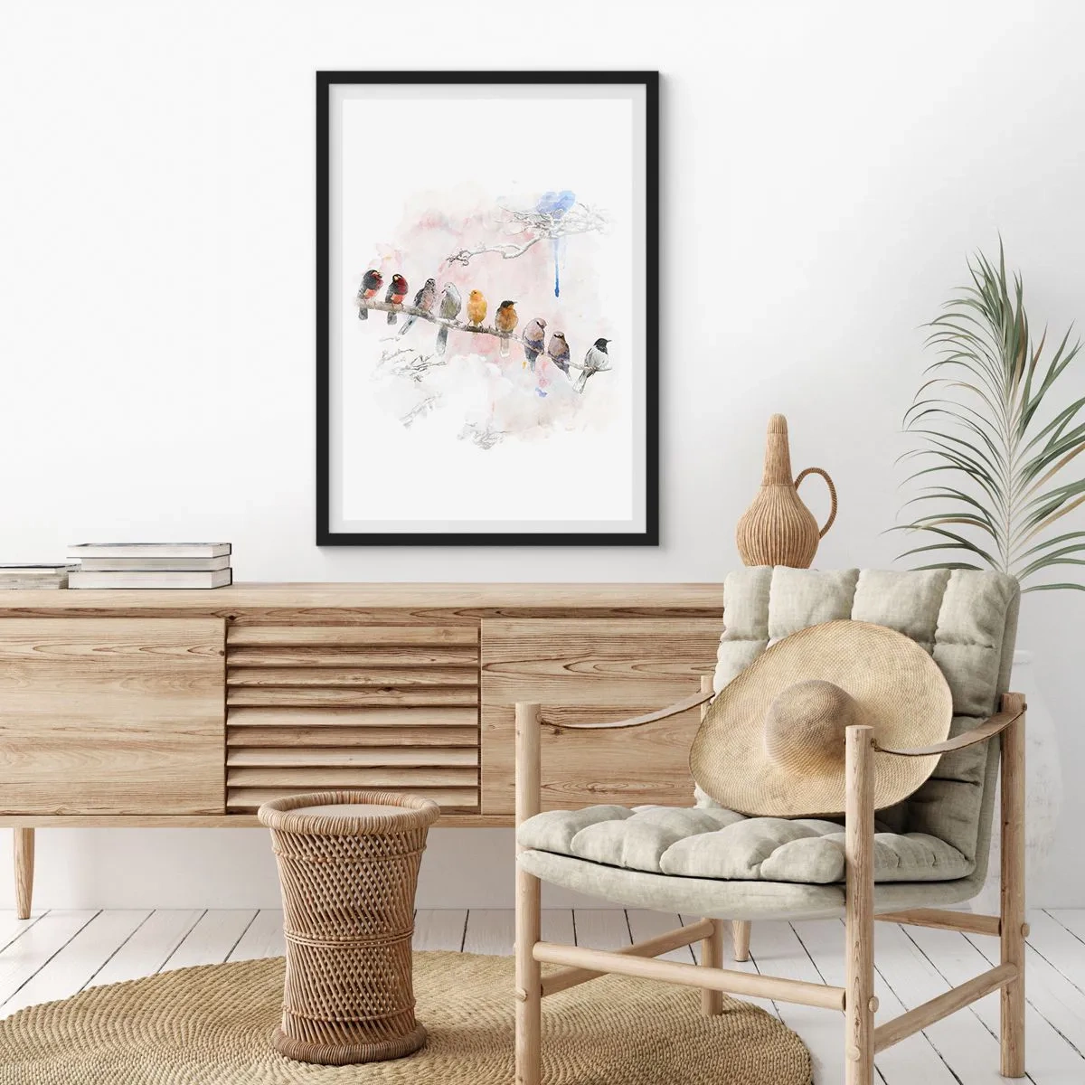 Plakat i sort ramme - Møde med vinger - 40x50 cm