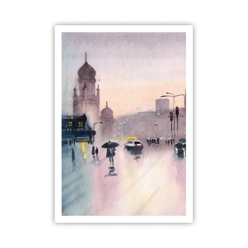 Plakat - I en regnfuld tåge - 70x100 cm