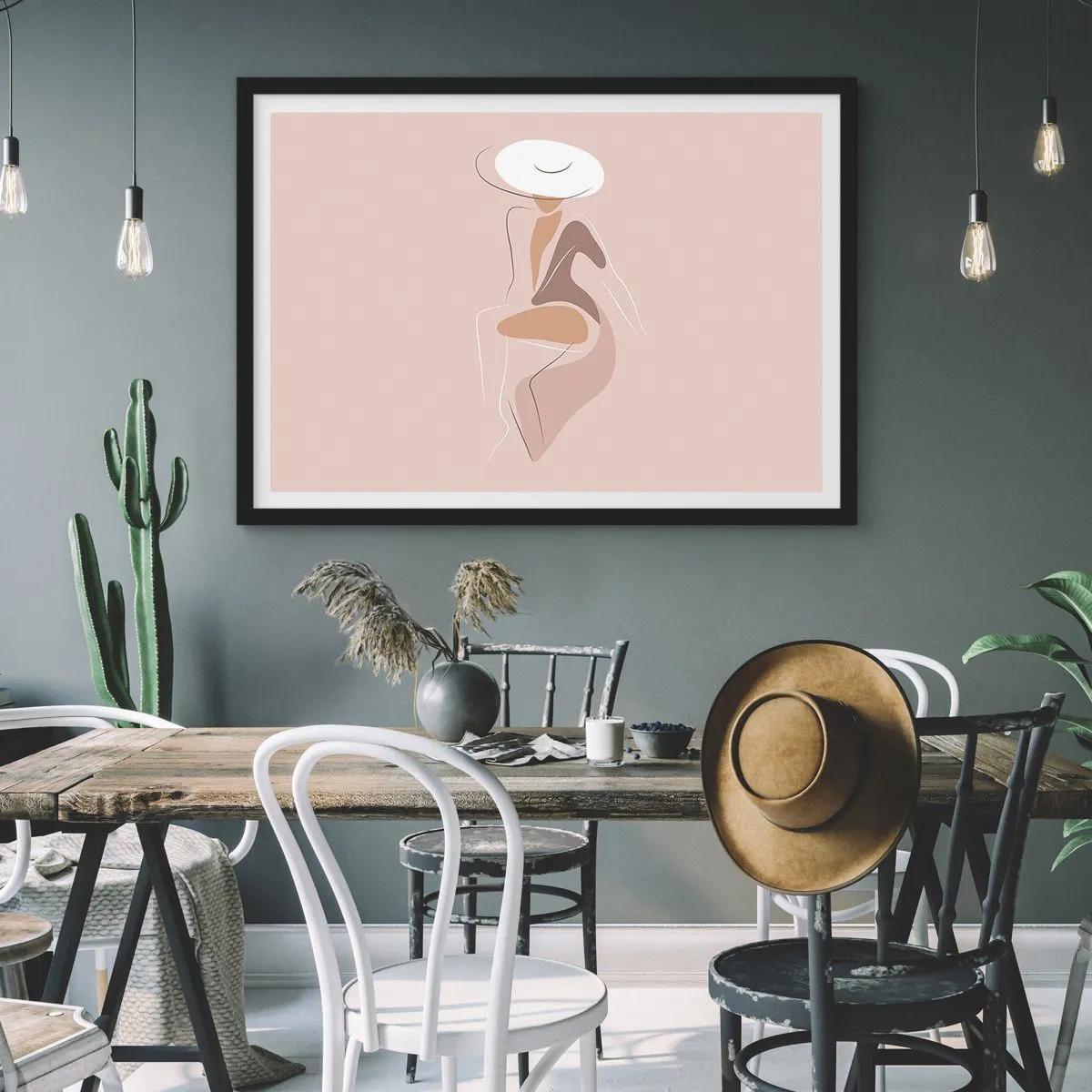 Plakat i sort ramme - En dame, der skal være - 50x40 cm