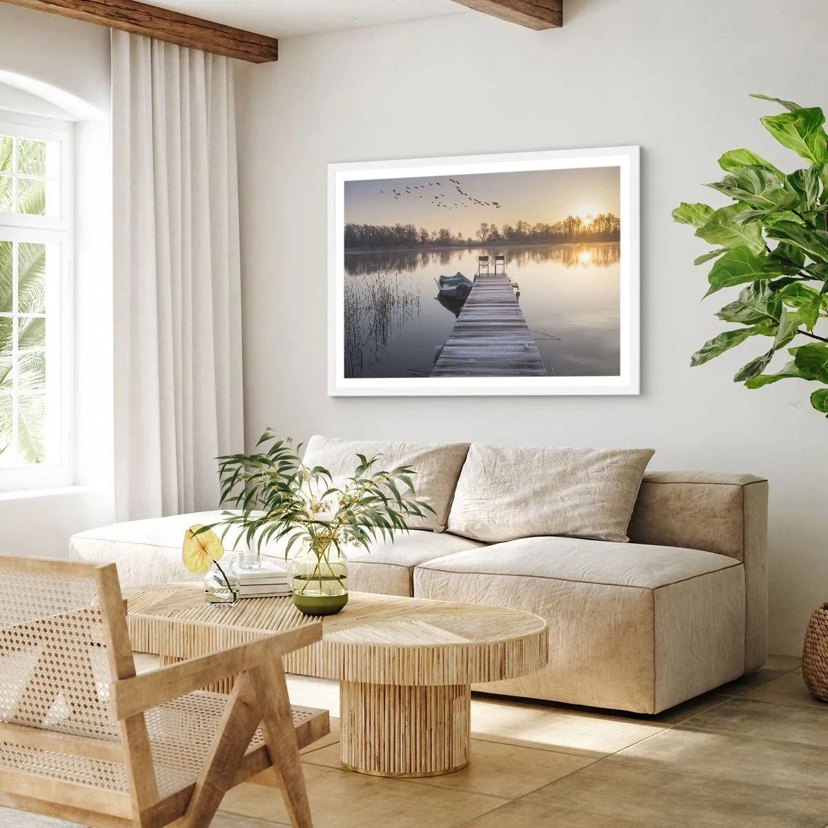 Plakat i hvid ramme - Jeg kommer tilbage om et stykke tid - 100x70 cm