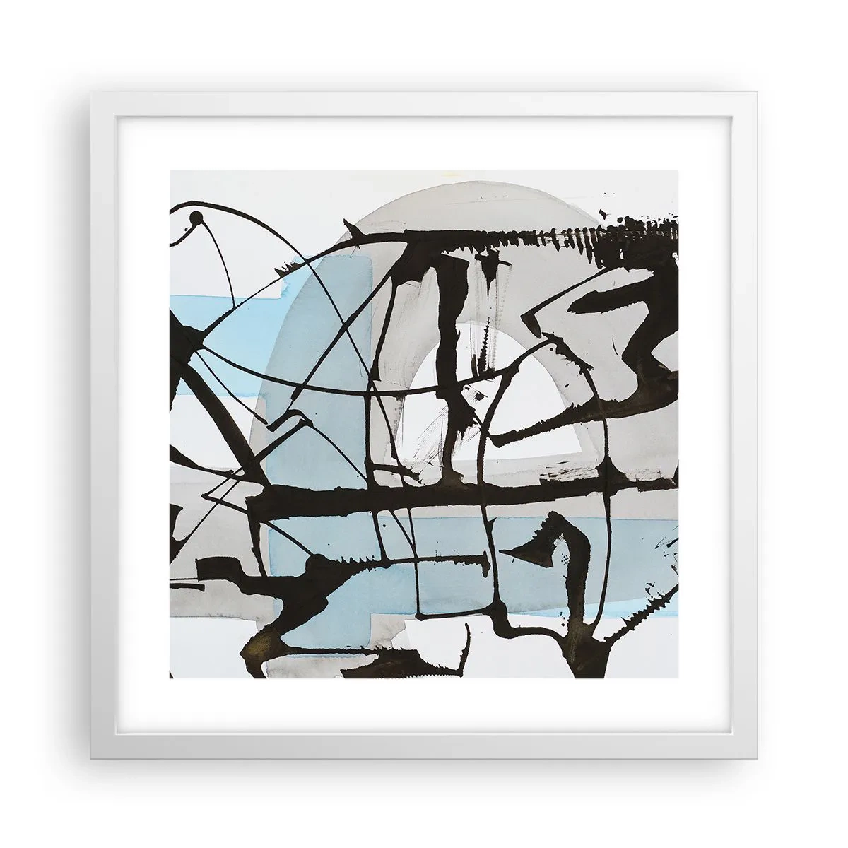 Plakat i hvid ramme - Ikke desto mindre blå - 40x40 cm