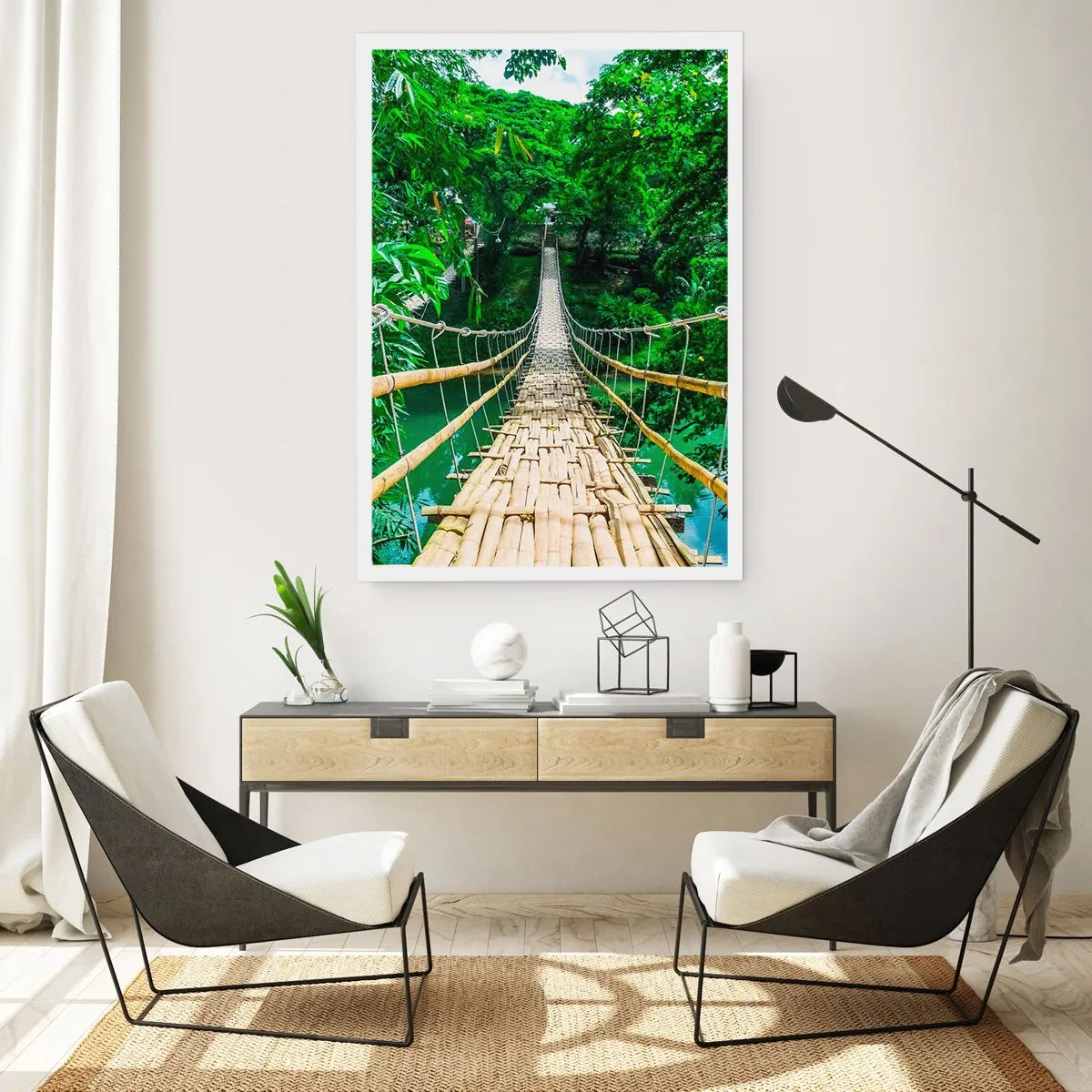Plakat - Abebro over grønne områder - 40x50 cm