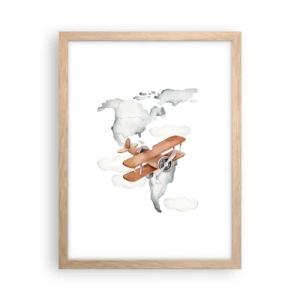 Plakat i ramme af lyst egetræ - I den banebrydende ånd - 30x40 cm