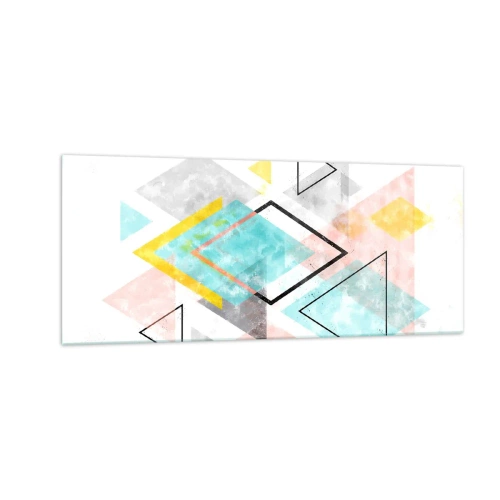 Billede på glas - Geometrisk leg - 100x40 cm