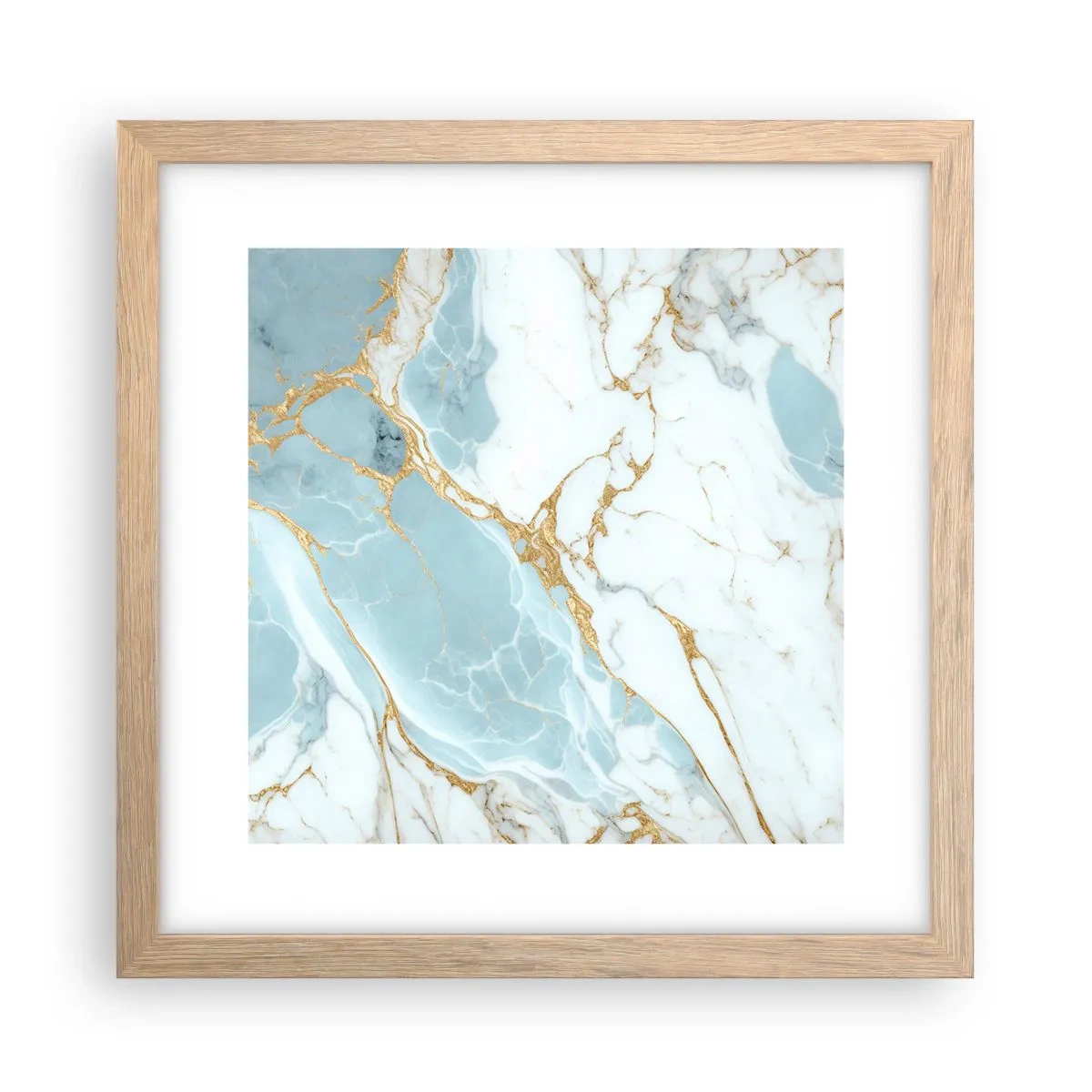 Plakat i ramme af lyst egetræ - Rigdom af sten - 30x30 cm