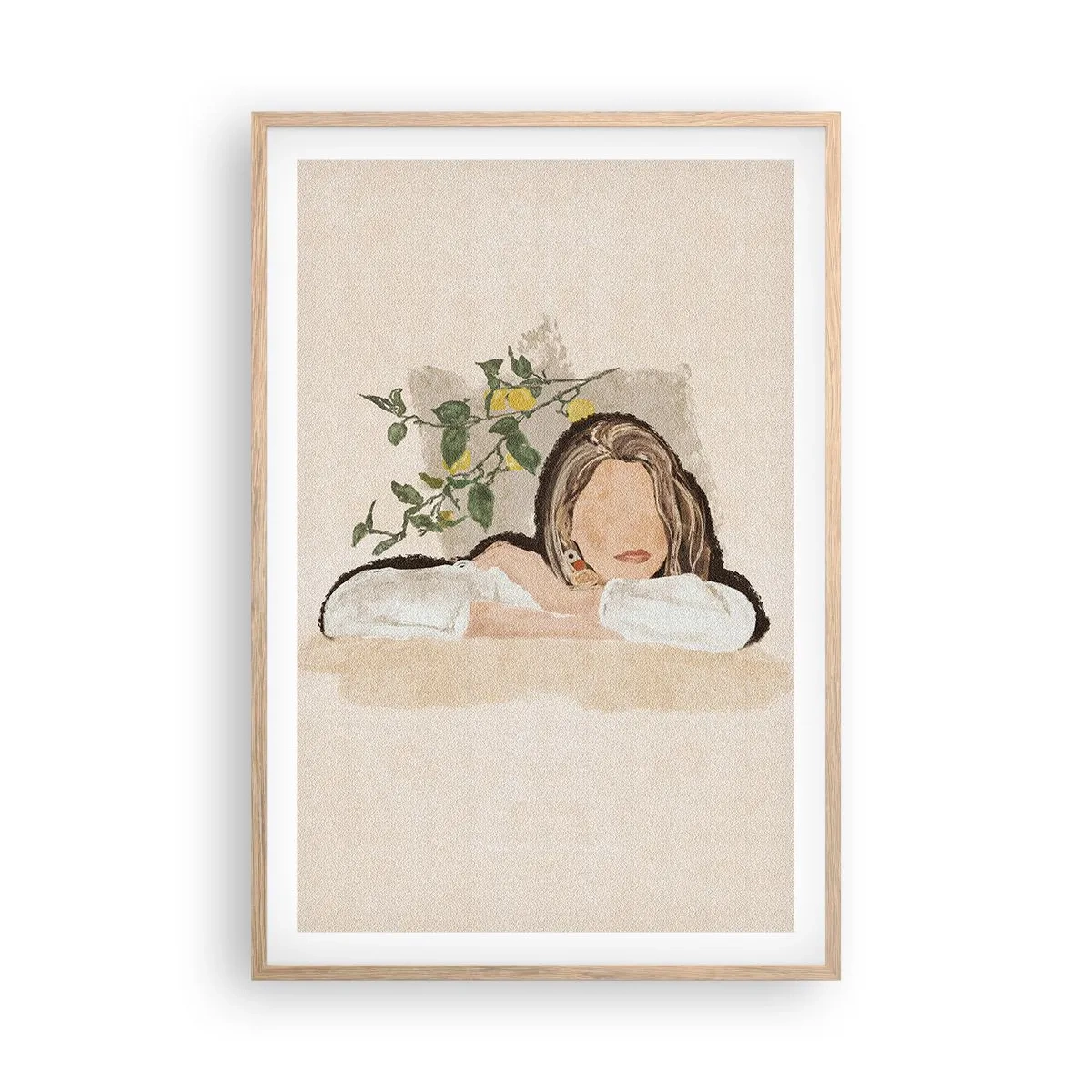 Plakat i ramme af lyst egetræ - Sydstaternes skønhed - 61x91 cm