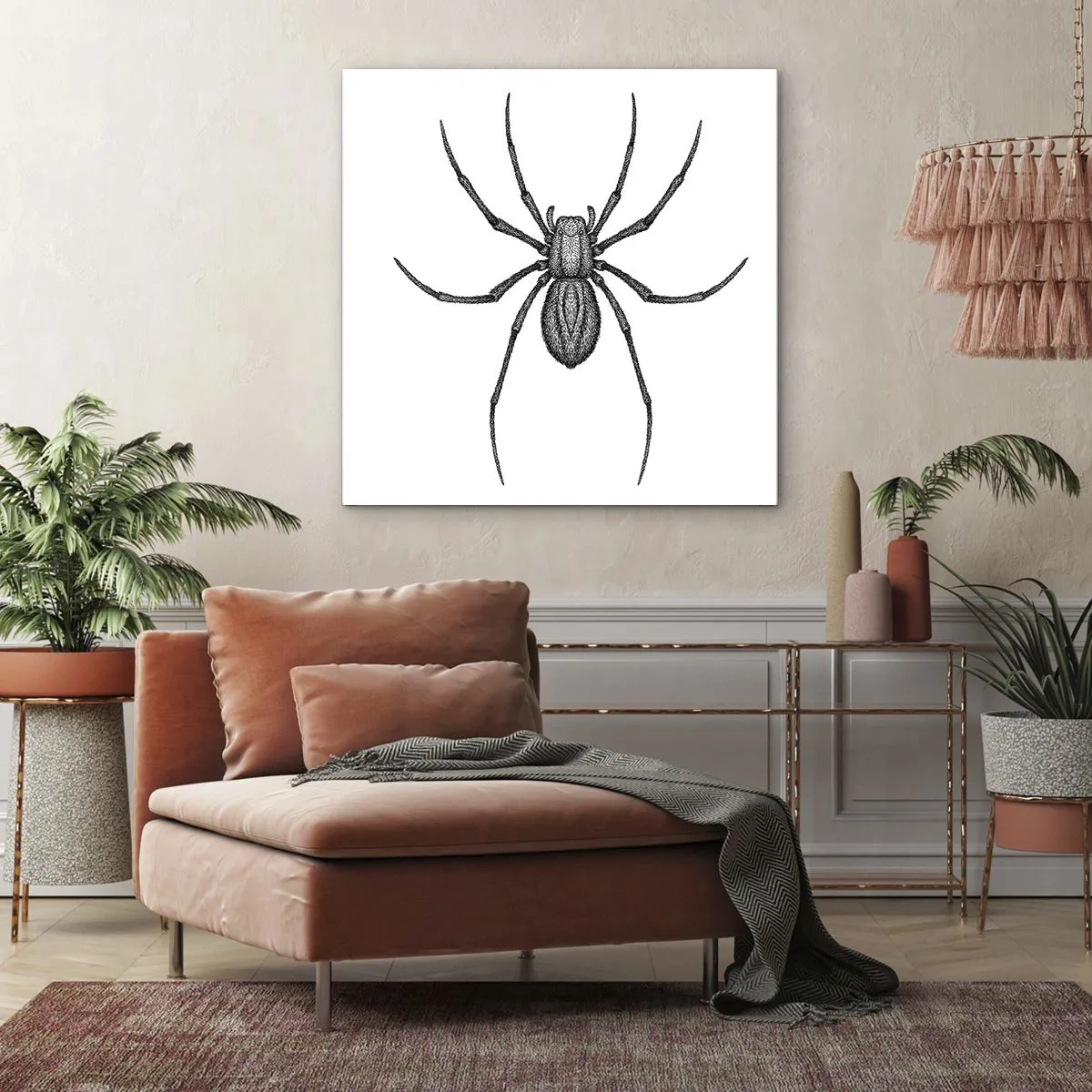 Lærredstryk - Billede på lærred - Foruroligende præcision - 50x50 cm